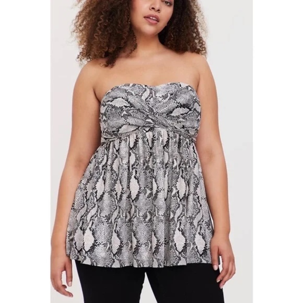Torrid Snakeskin Strapless Top
